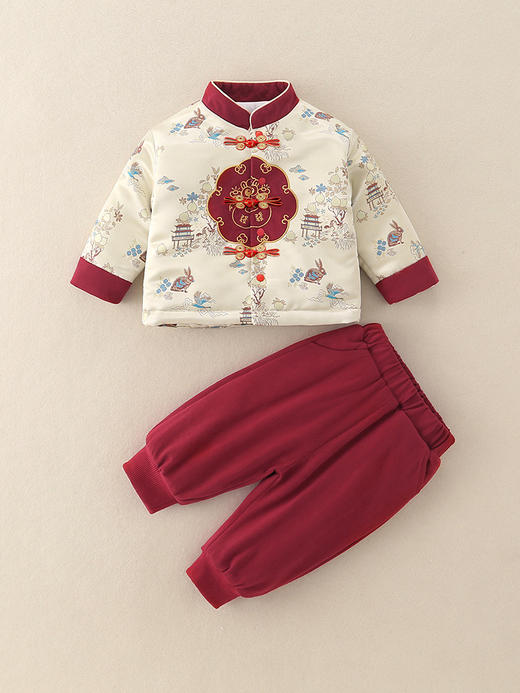 儿童秋冬新款新中式年服套装宝宝夹棉加厚唐装拜年服新年衣服男童 商品图1