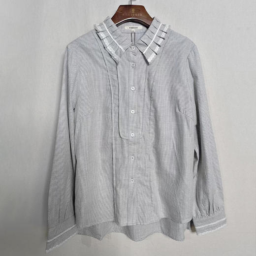 Famecoco范可儿长袖衬衫木耳边领FAB6BH023 商品图1