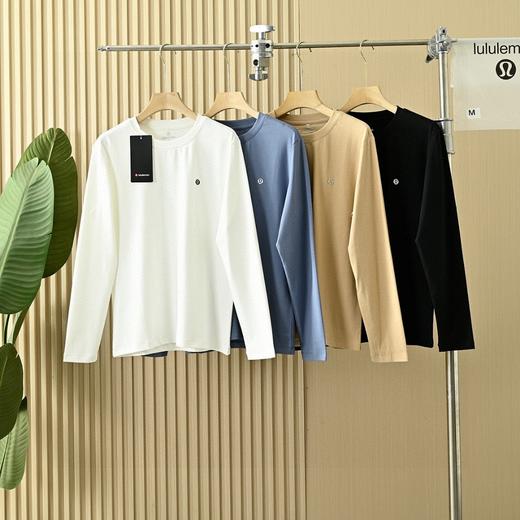 露露春秋季款柔软长袖衫男女基础款长袖T恤打底衫 商品图0