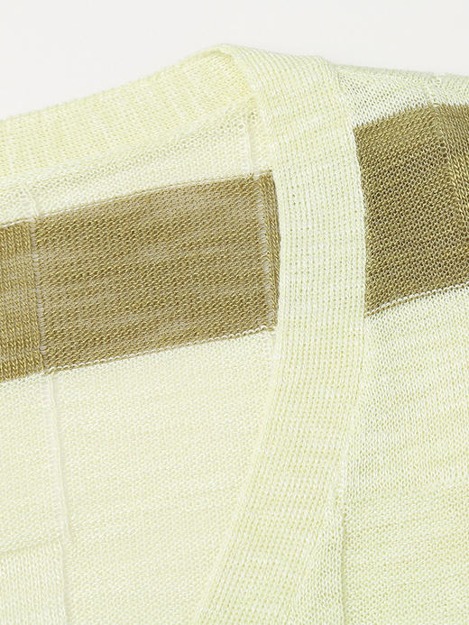 慵懒风条纹针织开衫 春夏季新款 V 领宽松显瘦中袖空调衫外搭 商品图2