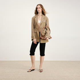 lost in echo2026年春季新款时髦复古感腰间抽绳宽松显瘦西装外套