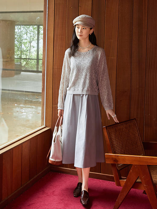 透气肌理感针织衫 春季粉色遮肉百搭温柔风防晒外搭 商品图1