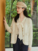 慵懒风米白针织开衫 夏季新款 V 领双口袋设计温柔风防晒外搭 商品缩略图0