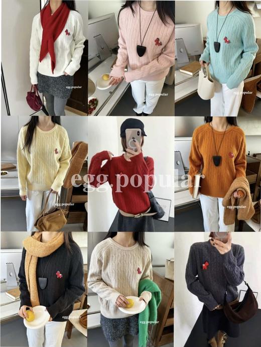 【YW】无忧购新年发财小马毛衣圆领内搭宽松针织上衣女（截单后3-5天发货) 商品图4