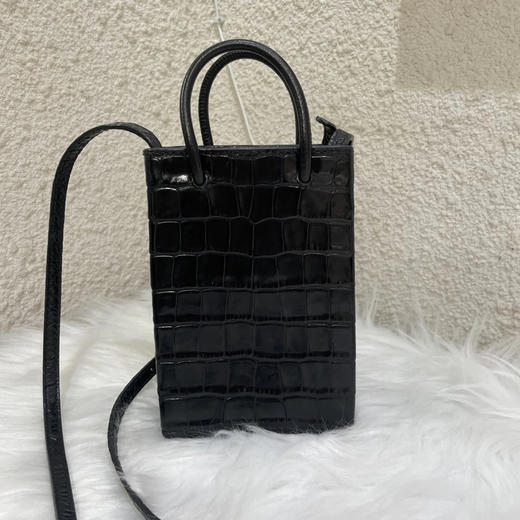 巴黎世家 琴谱 mini  黑色 鳄鱼纹 商品图1