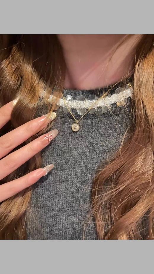 F012415新款百搭设计感十足贝母小双C项链 商品图10