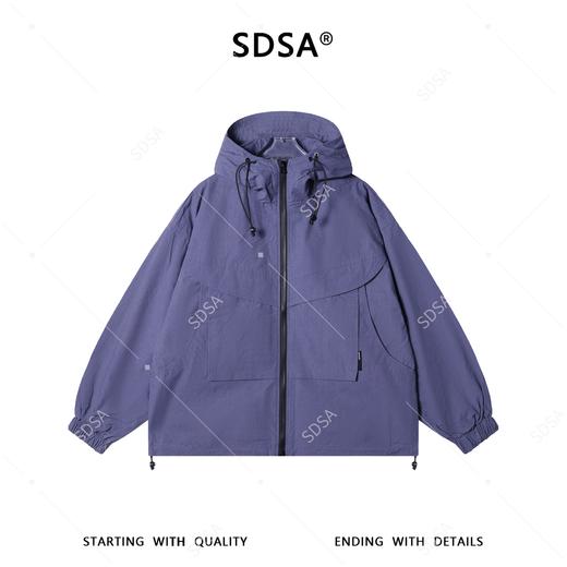 W0520SDSA春夏新款痞帅男装潮牌拼接设计拉链立领连帽夹克外套百搭工装 商品图1