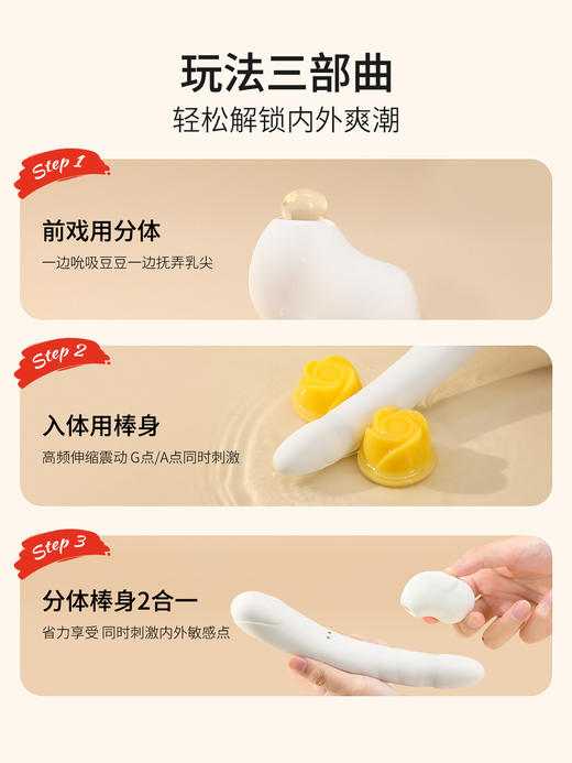 谜姬 欲兔分体棒伸缩吮吸震动棒 商品图1