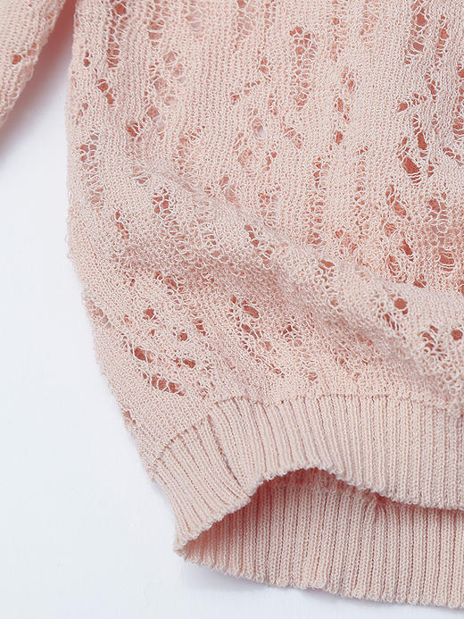 透气肌理感针织衫 春季粉色遮肉百搭温柔风防晒外搭 商品图3