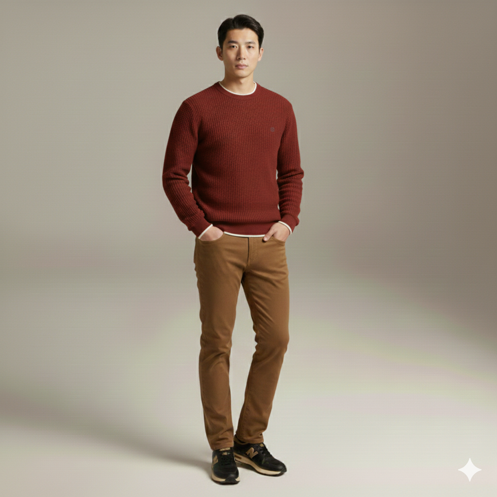 微信25Q955-3103圆领针织混纺