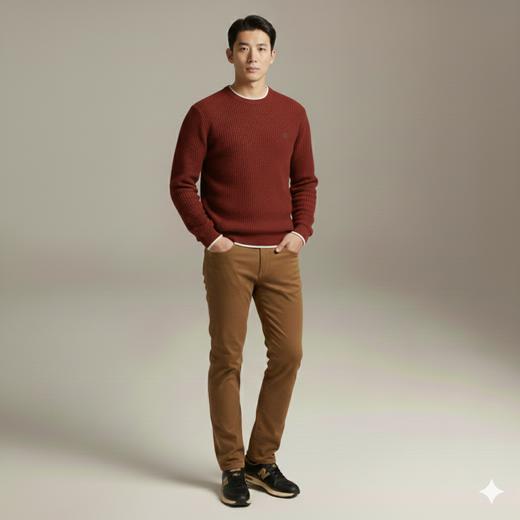 微信25Q955-3103圆领针织混纺 商品图0