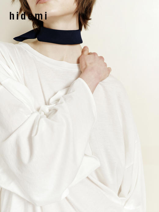 hidemi副线小h 匹马棉圆领百搭错层长袖T恤上衣 商品图4