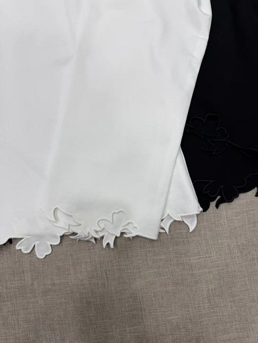 F012478春新品T恤剪纸切割刺绣边圆领长袖T恤 商品图2