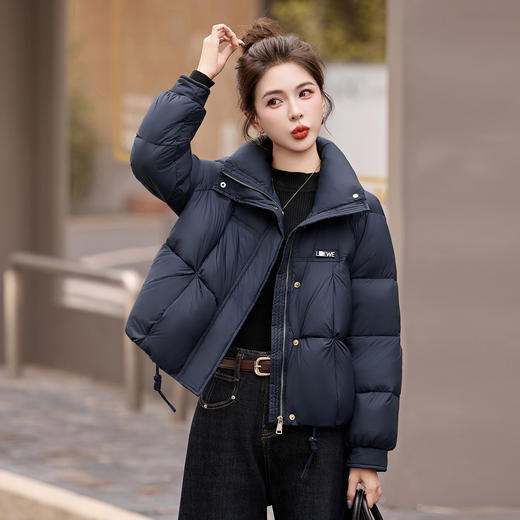 羽绒服冬季新款小个子白鸭绒立领面包服时尚保暖外套ASLZ9529-1 商品图3