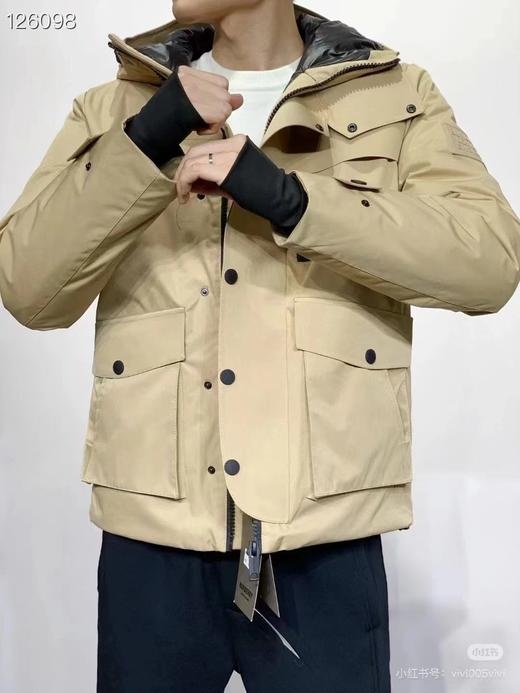 F012437冬季新款定制工装大口袋短款连帽情侣羽绒服 商品图2