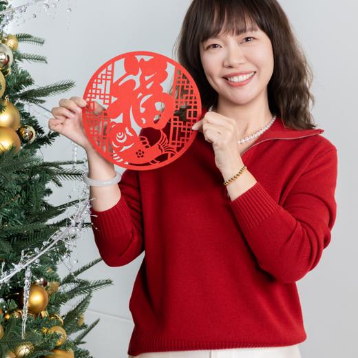 菜菜家半开领羊毛衫 |100%美利诺羊毛，柔软保暖又抬气色/红毛衣 商品图1