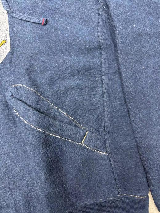 F012475靛蓝吉它刺绣侧拼罗纹插兜连帽衫卫衣 商品图12