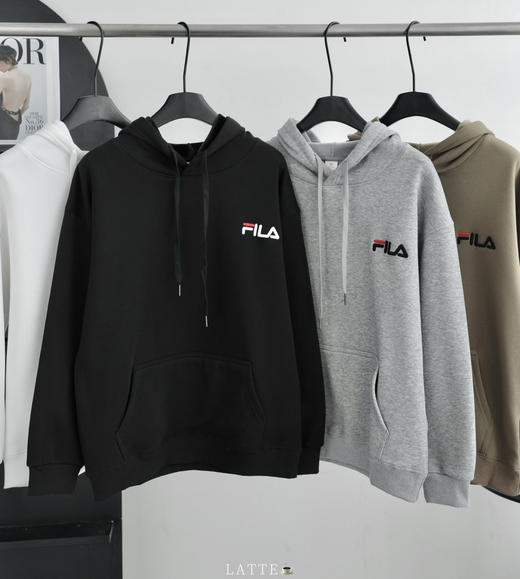 FL字母刺绣牛奶丝加绒男女同款连帽卫衣 商品图7