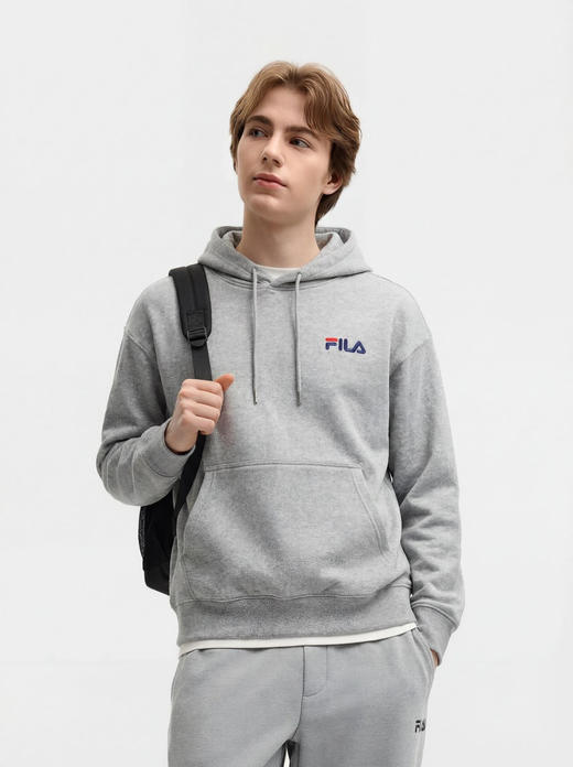 FL字母刺绣牛奶丝加绒男女同款连帽卫衣 商品图3