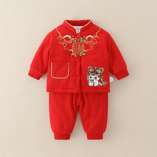儿童秋冬新款新中式年服套装宝宝夹棉加厚唐装拜年服新年衣服男童 商品图7