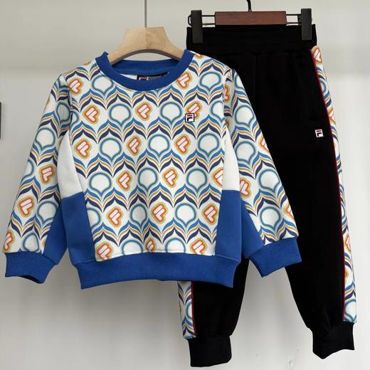 F012443春季新款男女宝宝满印圆领卫衣+卫裤套装 商品图1