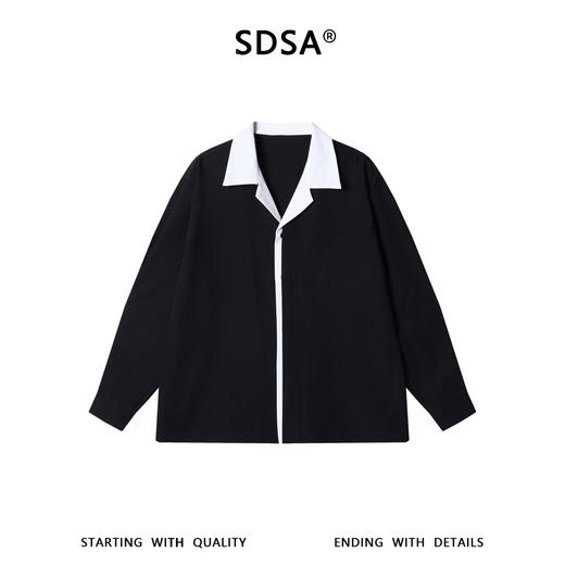 7003SDSA秋冬新款痞帅男装优雅法式叠穿拼接长袖衬衫简约百搭衬衣时尚 商品图1