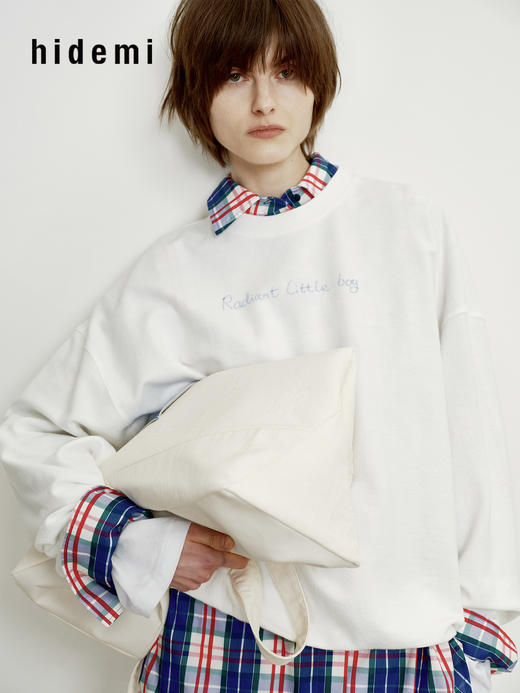 hidemi副线小h 少年感休闲百搭圆领套头卫衣上衣 商品图4