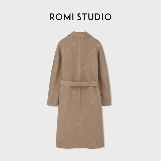 ROMI STUDIO“全手缝”秘鲁羊驼羊毛双排扣双面毛呢大衣RWCAW86776 商品图1