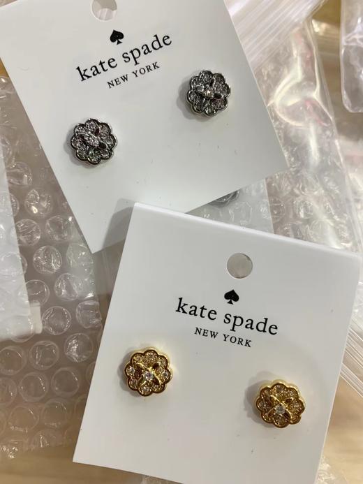 F012418四叶花瓣搭配璀璨镶钻耳钉925银针 商品图5