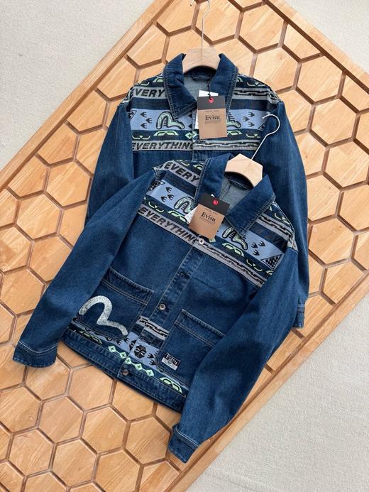 福神2025秋新品男士海鸥印花牛仔夹克外套 商品图0