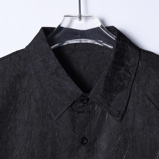 6955SDSA男士秋冬新款痞帅男装潮牌显瘦褶皱设计长袖衬衫百搭时尚上衣 商品图2