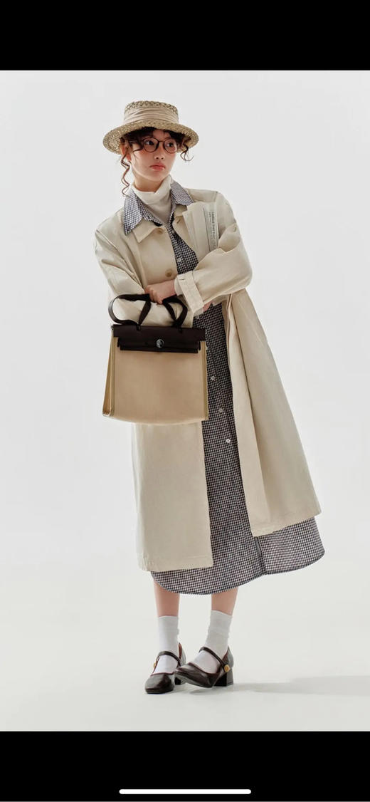 爱马仕 herbag31 乌木色拼黑色 帆布包 商品图2