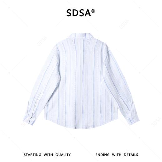 7020SDSA男士秋冬新款痞帅男装潮牌简约条纹翻领长袖衬衫百搭宽松衬衣 商品图5