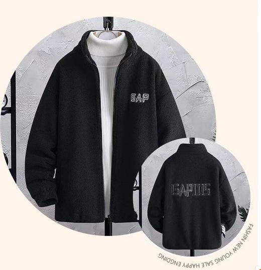 F012428新款立领羊羔毛棉衣外套男女同款 商品图3