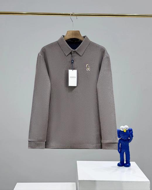 F012499情侣秋冬丝光棉加厚骆绒无痕压胶工艺POLO衫 商品图2