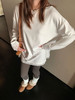 【YW】无忧购拼接蕾丝暖绒加厚百搭宽松慵懒保暖圆领大白长袖T（截单后3-5天发货) 商品缩略图0