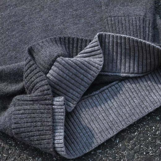 F012408新款慵懒风复古老钱风假两件v领翻领毛衣 商品图13