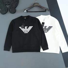 F012404胸前大标logo情侣款圆领卫衣男女同款