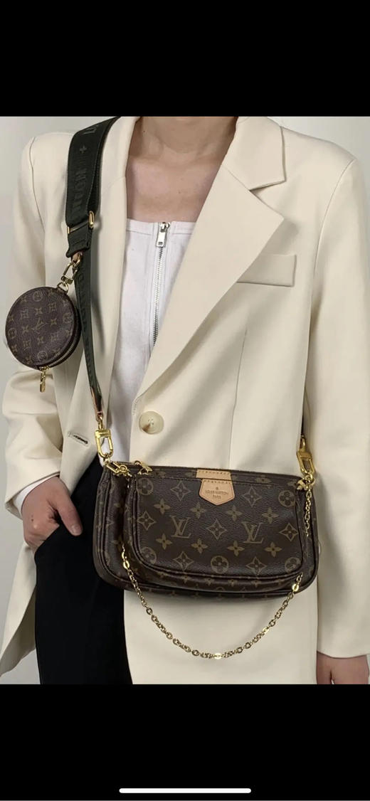 LV 老花 五合一 绿肩带 斜挎包 商品图2