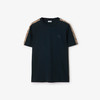 BURBERRY 巴宝莉 男士格纹饰边棉质圆领短袖T恤 蓝色 8123257 A1222 商品缩略图0