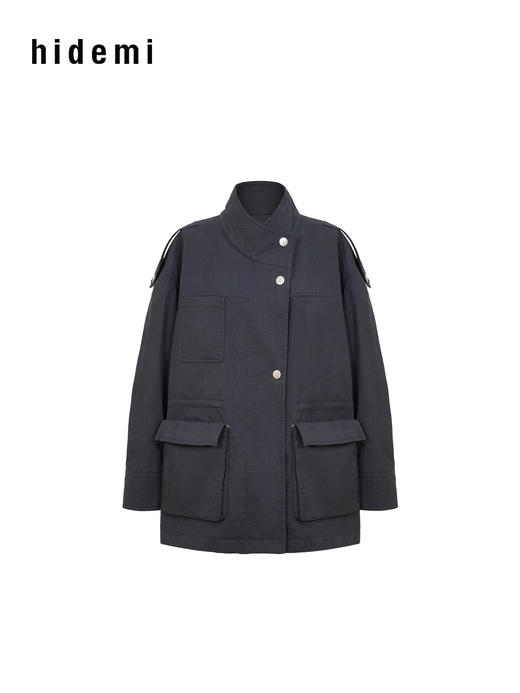 hidemi副线小h 宽松立领猎装夹克风衣外套 商品图10