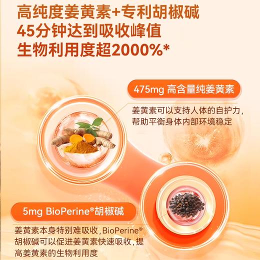 【Naturewise/自然薇萃姜黄素液体软胶囊 】高浓度姜黄提取 特添加BioPerine黑胡椒提取物 增强吸收率 30粒/瓶 商品图8