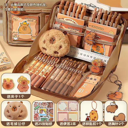 【开学季❗文具大礼包】水豚卡皮巴拉笔袋12层大容量高颜值文具袋开学季男生笔袋耐脏。rf 商品图0