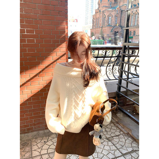 <曾小咸推荐>现货秒杀 ！微信超特价！露肩一字肩毛衣 日常199.99 立减110 秒杀89.99！！半身裙 秒杀69.99！！ 商品图4