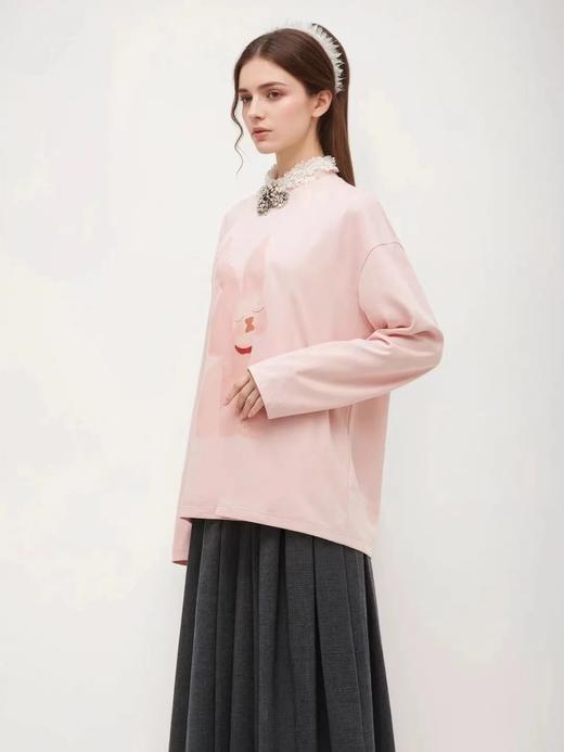 F012485早春新品卡通兔系列棉质宽松圆领长袖T恤上衣 商品图6