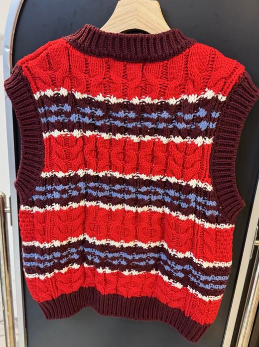 F012471春季新品复古甜妹氛围感撞色条纹针织马甲 商品图14