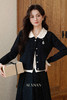 鹿向南「陷进温柔」假两件黑色针织毛衣女秋冬设计感收腰短款上衣 商品缩略图5