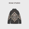 ROMI STUDIO“中古匠心”羊毛混纺3针嵌花花型收腰开衫RWCAWT5413 商品缩略图1
