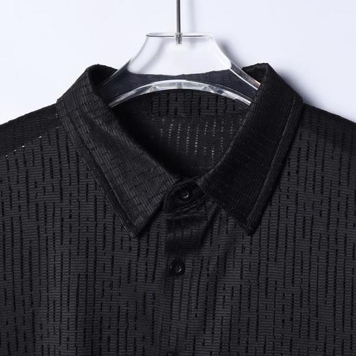 6953SDSA男士秋冬新款痞帅男装潮牌植绒肌理感翻领长袖衬衫百搭休闲 商品图2