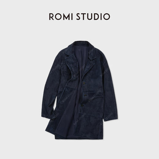 ROMI STUDIO土耳其进口头层绒面小羊皮复古中长款皮衣RWCAWT6136 商品图0
